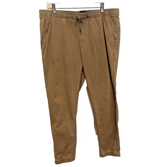 Gap Jogger Pants Mens XL Tan Khaki Skinny Leg Chino Drawstring - Picture 1 of 6